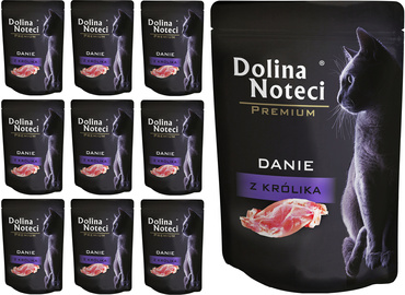 DOLINA NOTECI PREMIUM MOKRA KARMA DLA KOTA DANIE Z KRÓLIKA ZESTAW 10x85g