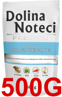 Mokra karma dla psa Dolina Noteci Premium bogata w jagnięcinę saszetka 500 g