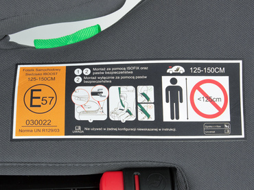 FOTELIK SAMOCHODOWY FIORI PODSTAWKA SIEDZISKO I-Size 125cm-150cm Isofix