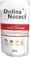 Mokra karma dla psa Dolina Noteci Premium bogata w wołowinę saszetka 150 g