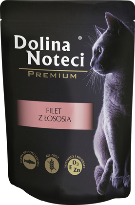 Mokra karma dla kota filet z łososia Dolina Noteci Premium zestaw 10x85 g