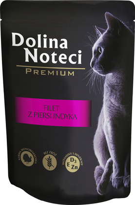 Mokra karma dla kota filet z piersi indyka Dolina Noteci Premium zestaw 10x85 g